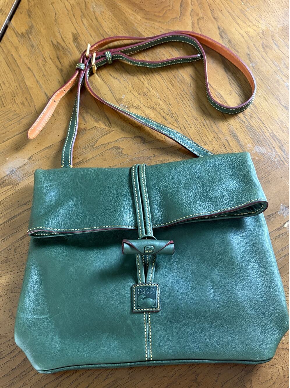 Dooney & Bourke Florentine Medium Toggle Crossbody Bag Ivy Green Leather Purse